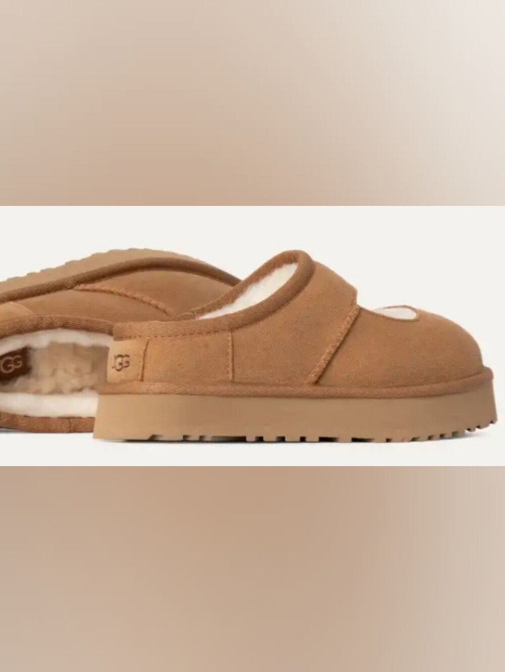 UGG Bea Shearling Platform Mary Jane Slippers Size 6 NWOT MSRP $120